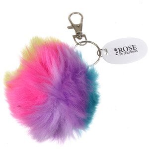 Rainbow Pom Pom Key Chain