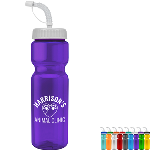 Transparent Sports Bottle, 28oz. - Straw Lid