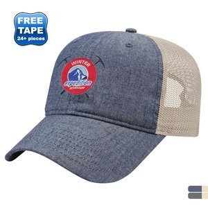 Chambray Unconstructed Cap with Soft Mesh Back