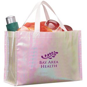 Iridescent Non-Woven Shopper Tote