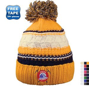 Striped Team Pom Beanie