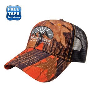 Orange Ridge Camo Constructed Cap with Black Mesh Back