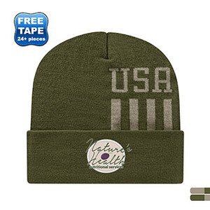 USA Stripes Knit Beanie with Cuff