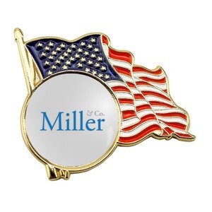U.S. Flag Lapel Pin, Round