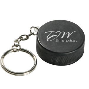 Hockey Puck Stress Reliever Key Chain