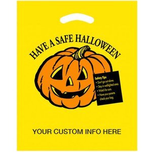 Halloween Pumpkin Plastic Bag, 12" x 15"