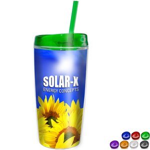 Insulated Tumbler w/ Bright Lid & Straw, 16oz.