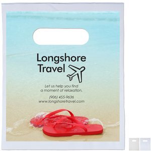 Digital Full Color Plastic Die Cut Take Home Bag, 7-1/2" x 9"