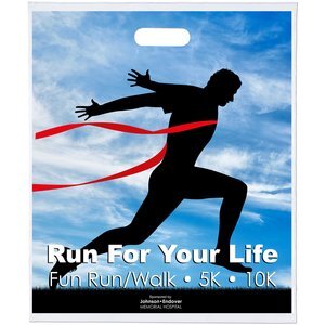 Digital Full Color Plastic Die Cut Take Home Bag, 15" x 18"