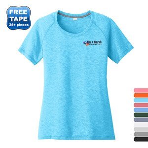 Sport-Tek® PosiCharge® Ladies' Triblend Wicking Scoop Neck Raglan Tee