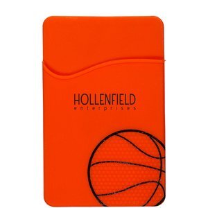 Sport-Themed Silicone Phone Pocket - Basketball