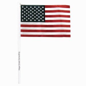 USA Flag with Plastic Stick, 4" x 6"