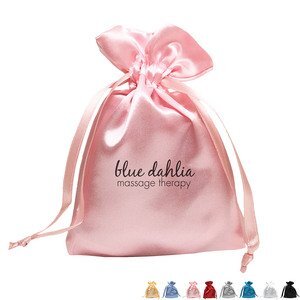 Trendy Satin Drawstring Pouch, 4" x 6"