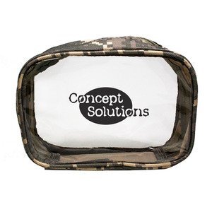 Clear Amenity Bag with Digital Camouflage Trim
