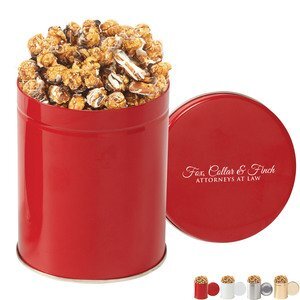 Gourmet Chocolate Pretzel Popcorn Tin, Quart