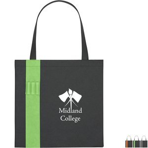 Colony Non-Woven Tote Bag w/ Pen Loop Accent Stripe