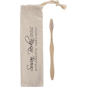 Bamboo Toothbrush in Cotton Pouch