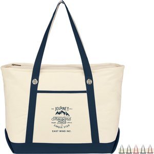Large Cotton Canvas Sailing Tote Bag