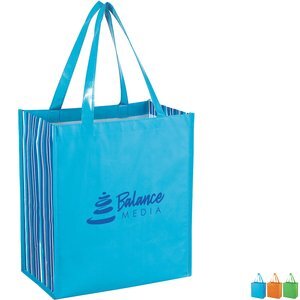 Shiny Laminated Tropic Non-Woven Shopper Tote