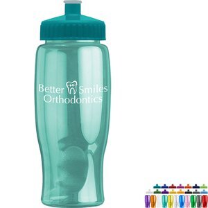 Transparent Grip Poly-Pure Sport Bottle, 27oz. - Push Pull Lid