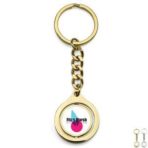 Round Rotating Metal Key Chain