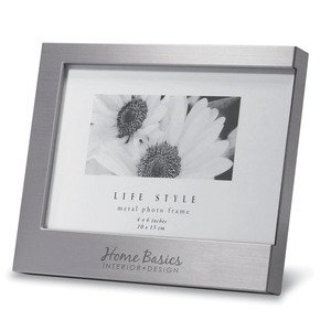 C Brushed Aluminum Photo Frame, 4" x 6"