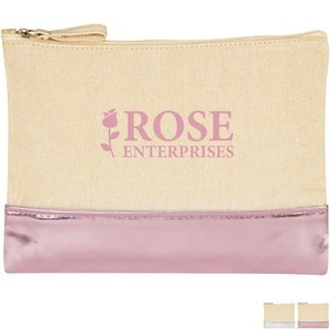Cotton Cosmetic Bag w/Metallic Accent