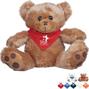 Plush Big Paw Bear w/ Bandana, 8-1/2"