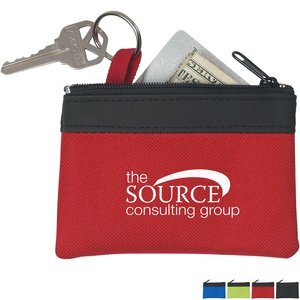 Zippered PVC & Polyester Coin Pouch