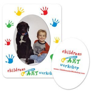 Oval Picture Frame Magnet - Handprint Stock Design
