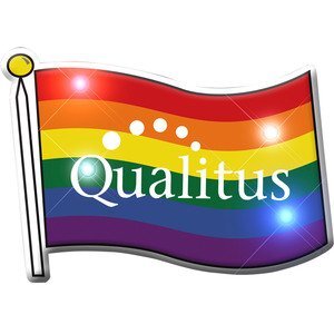Rainbow Pride Flag Flashing LED Lapel Pin