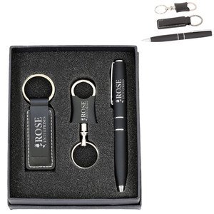 Metal Keychain &  Ballpoint Pen Set