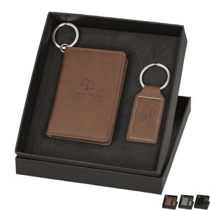 Wallet & Keychain Leatherette Set