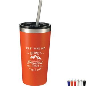 Thor Double-Wall Stainless Steel Tumbler w/ Straw, 16oz.