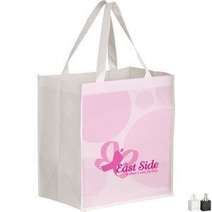 Laminated Non-Woven Grocery Bag w/ Full Color Imprint, 12" x 18"