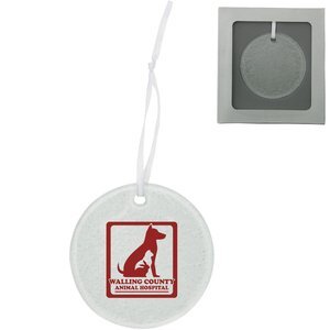 Hammered Glass Circle Ornament