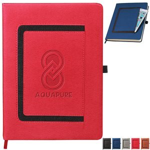 Large Roma Journal w/ Horizontal Phone Pocket, 7-1/2" x 9-7/8"