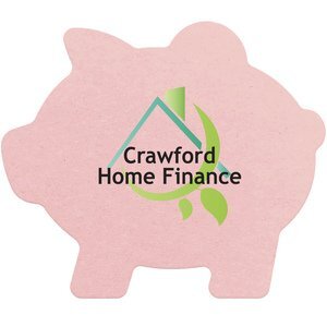 Pig Pulpboard Coaster w/ Full Color Imprint, 80 pt.
