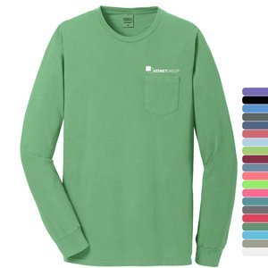 Port & Company® Beach Wash™ Garment-Dyed Unisex Long Sleeve Pocket Tee