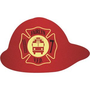 Fire Helmet Pulpboard Coaster w/ Full Color Imprint, 80 pt.