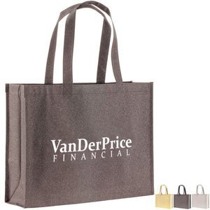 Sparkle Glitter Laminated Non Woven Tote, 17" x 13"