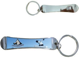 Snowboard Chrome Bottle Opener Key Tag