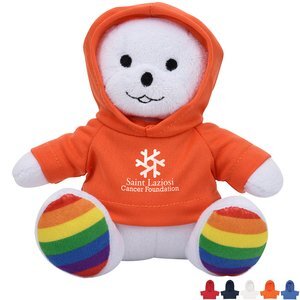 Rainbow Plush Bear, 6" w/ Hoodie