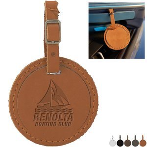 Culver Round Leather Luggage Tag