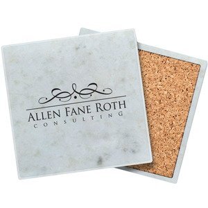 Square White Marble Coaster