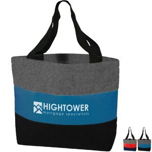 Tri-Stripe Velvet Non-Woven & Leatherette Tote