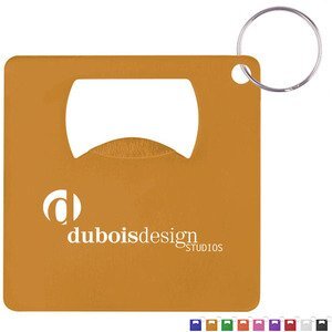 Square Aluminum Bottle Opener Key Chain