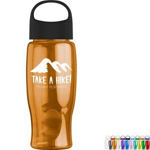 Poly-Pure Transparent Bottle w/ Oval Crest Lid, 27oz.