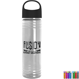 Slim Fit Transparent Bottle w/ Oval Crest Lid, 24oz.