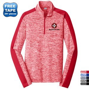 Sport-Tek® PosiCharge® Electric Heather Colorblock Men's 1/4 Zip Pullover